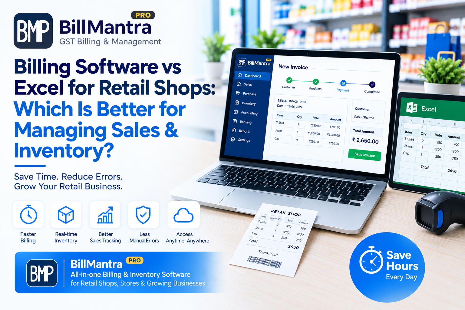 Billing Software vs Excel for Retail Shops: Which Is Better for Managing Sales & Inventory?